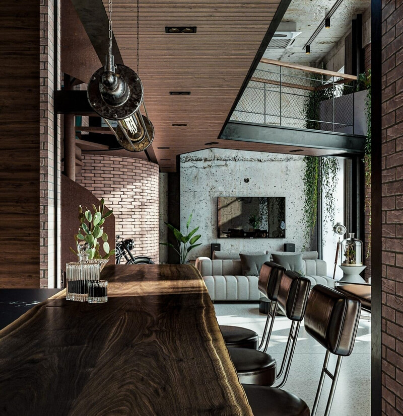  Interior Living Room - Kitchen Model By Pham Hai