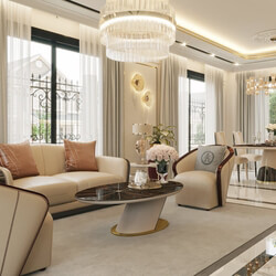  3D Interior Livingroom Scene by Viet Nguyen 