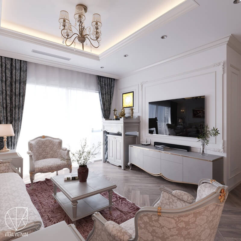  3D Living Room - Kitchen Interior By Tran Trung Hieu