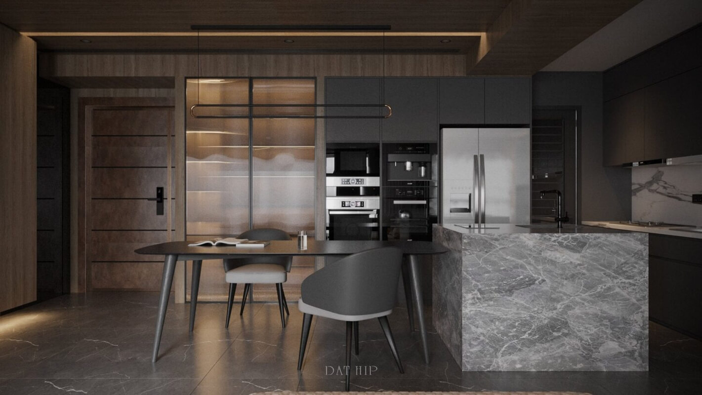  Living Room - Kitchen Interior by Dat Hip