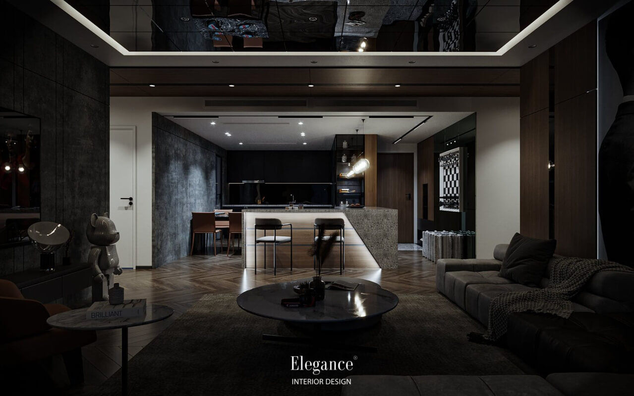  Living Room - Kitchen Interior by Le Hoang