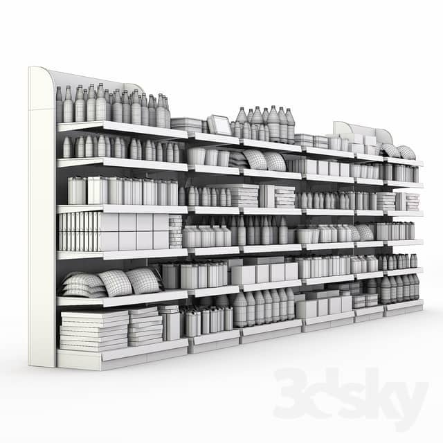 Racks for the store with filling.