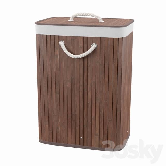 Miscellaneous Bamboo Rectangular Laundry Hamper