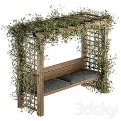 Other Ivy Plants on Pergola with Bench Set 05 