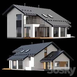 Two storey cottage with click seam roof 3D Models 3DSKY 