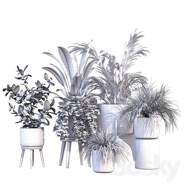 plant in vase collection set 214 3D Models 3DSKY