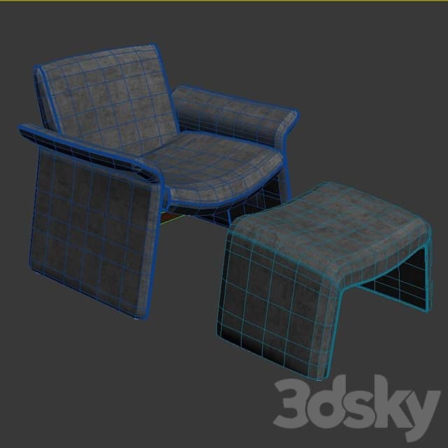 Verellen furniture Oakley lounge chair and ottoman 3D Models