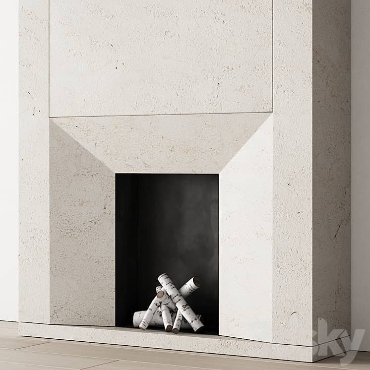 294 fireplace area decorative wall 12 clean lines chimney in marble 00