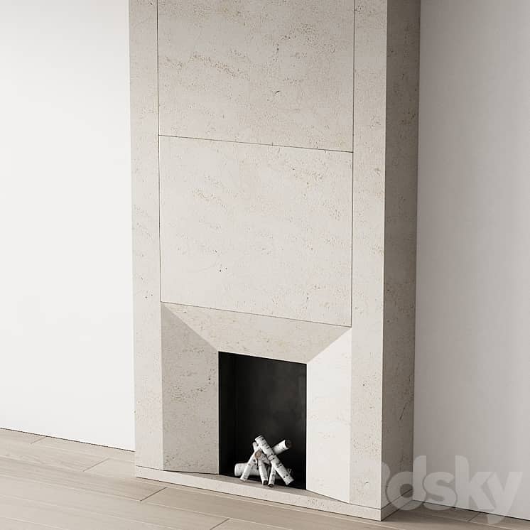294 fireplace area decorative wall 12 clean lines chimney in marble 00