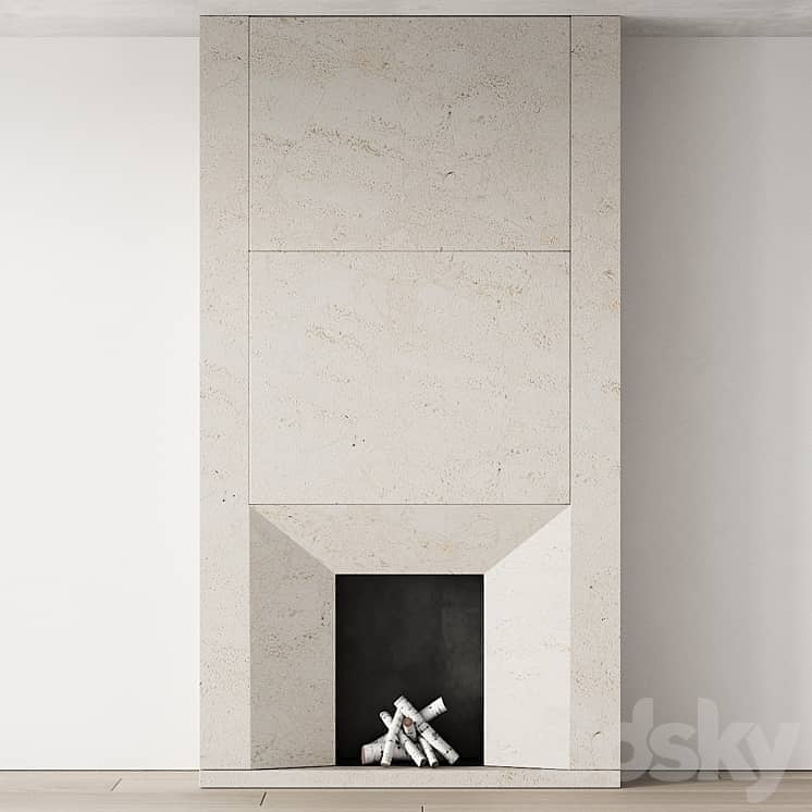 294 fireplace area decorative wall 12 clean lines chimney in marble 00