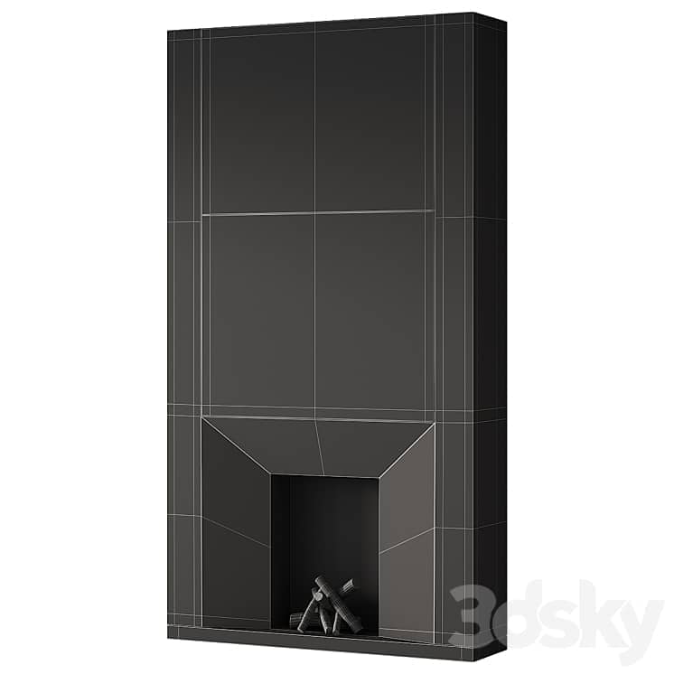 294 fireplace area decorative wall 12 clean lines chimney in marble 00