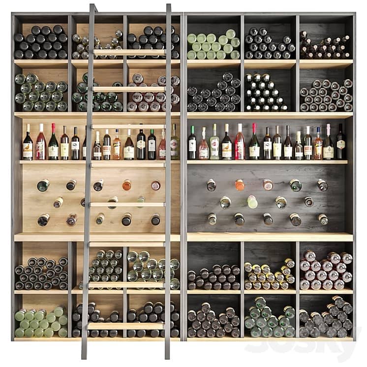 Showcase in a supermarket with wine and sparkling 2