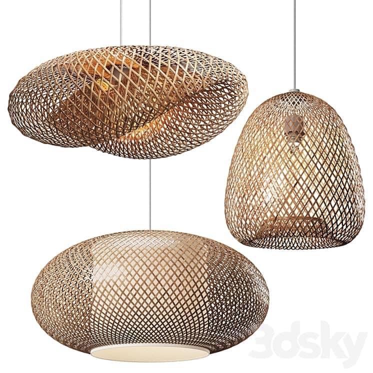 Set of Wicker lamps #4