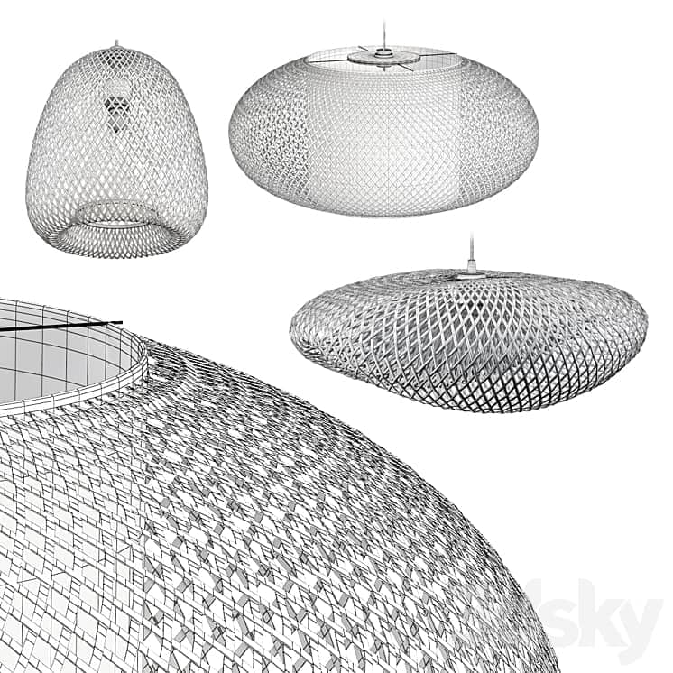 Set of Wicker lamps #4