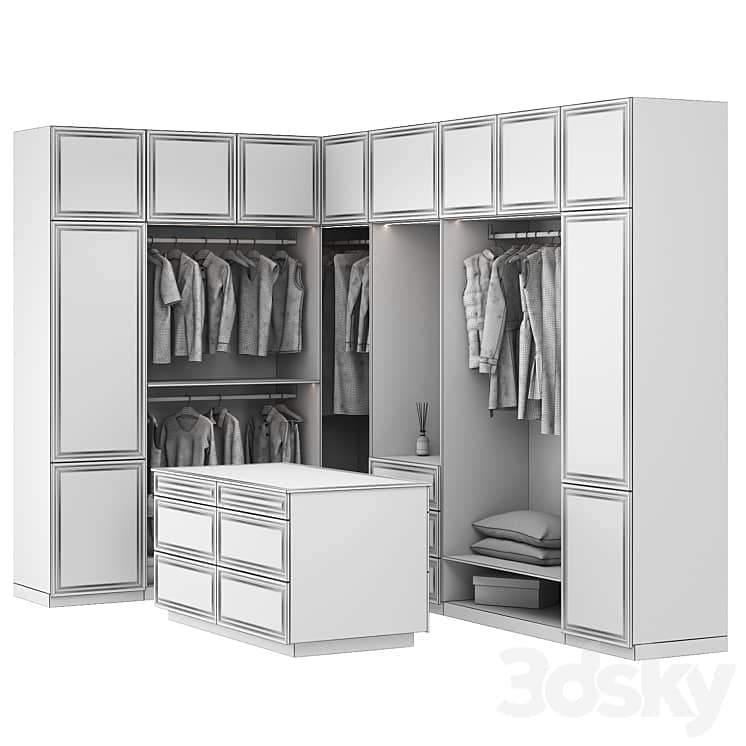 Dressing room with island