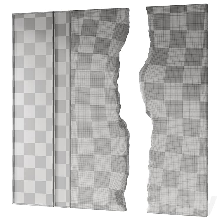 Decorative wall made of stone and wood 001