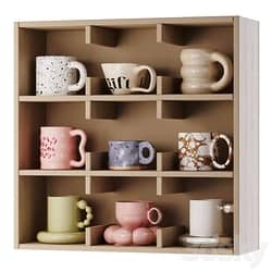 Wall shelf for mugs and cups 