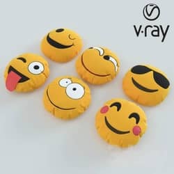 Pillows set 8 smiles Vray 