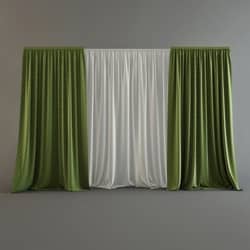 curtains green white 