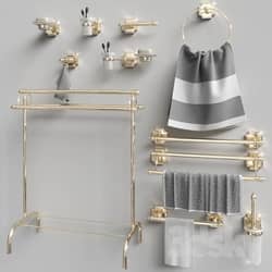 Set of accessories for the bathroom Berkley Gold Gaiamobili 