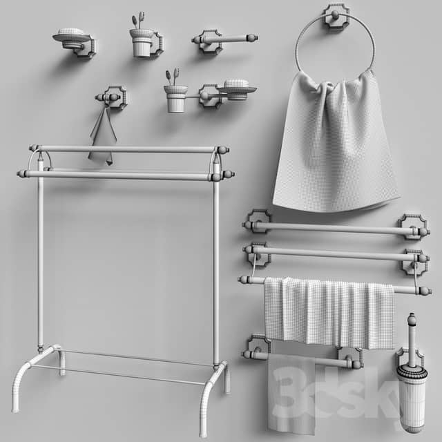 Set of accessories for the bathroom Berkley Gold Gaiamobili