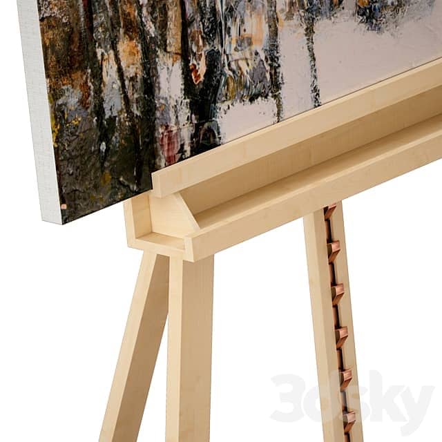 Wooden easel and painting 3D Models 3DSKY