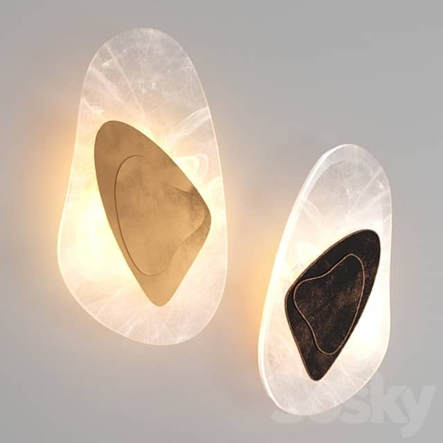 LED wall lamp with glass shade 3D Models