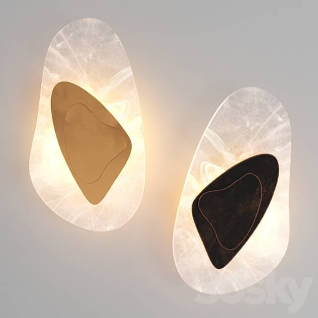 LED wall lamp with glass shade 3D Models