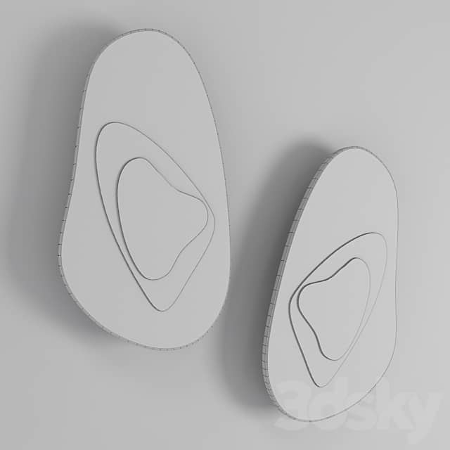 LED wall lamp with glass shade 3D Models