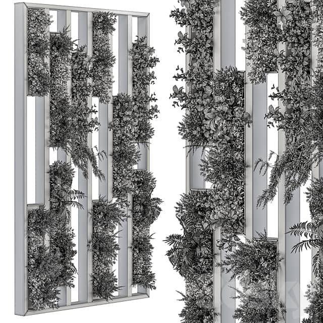 Green Wall Plants partition 04 Fitowall 3D Models