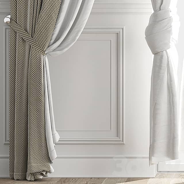 Curtains with balcony doors 512C 3D Models