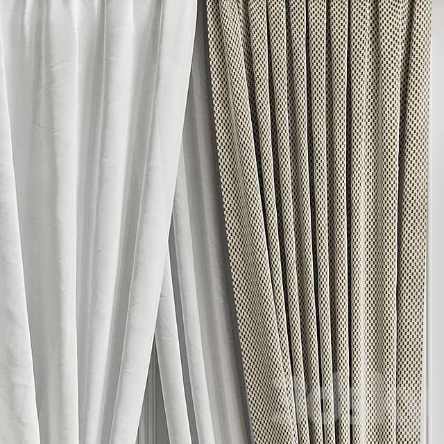 Curtains with balcony doors 512C 3D Models
