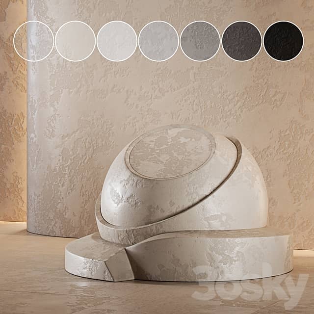 decorative plaster Concrete set seamless eleven 3D Models