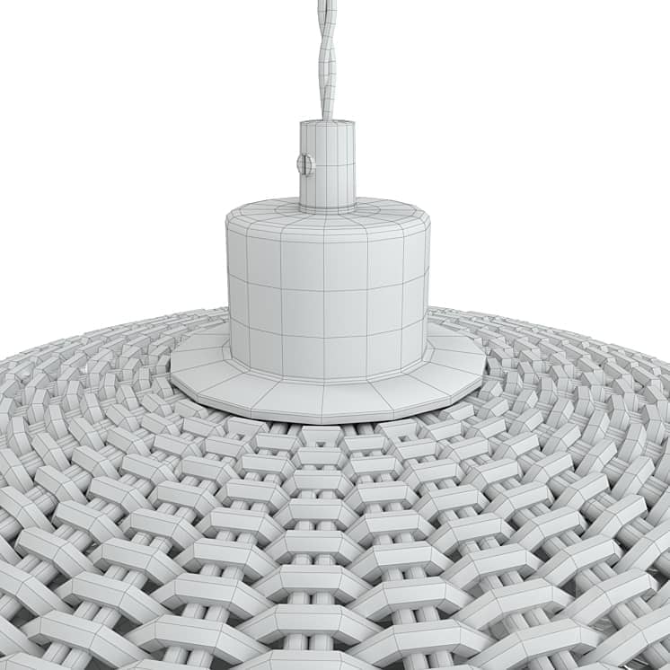 Chandelier with wicker lampshade (hemisphere)