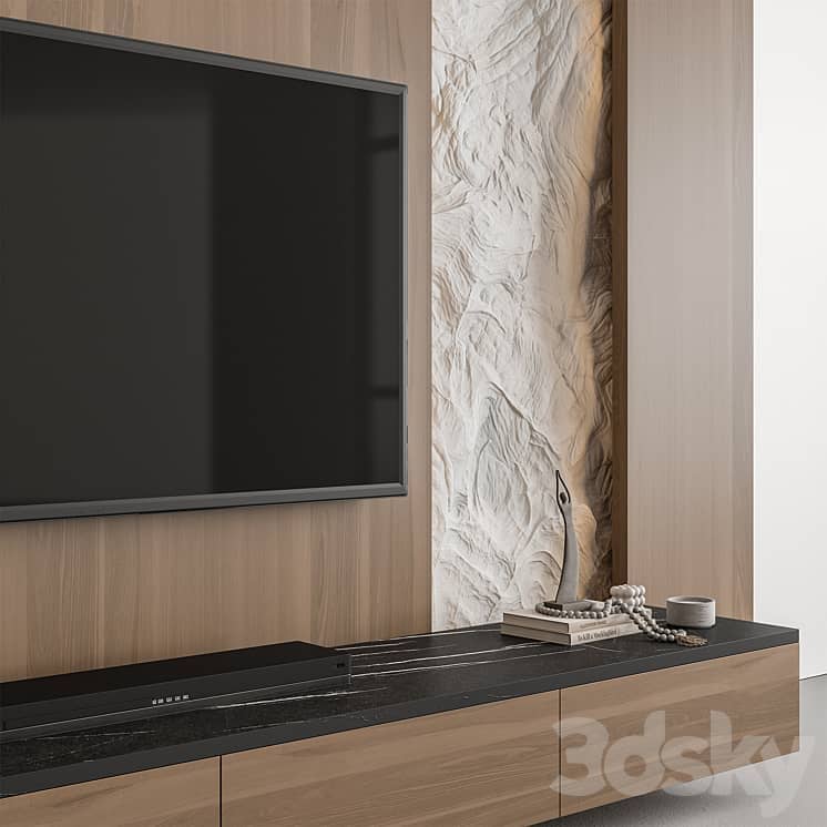 TV Wall Cliff and Wood Set 144