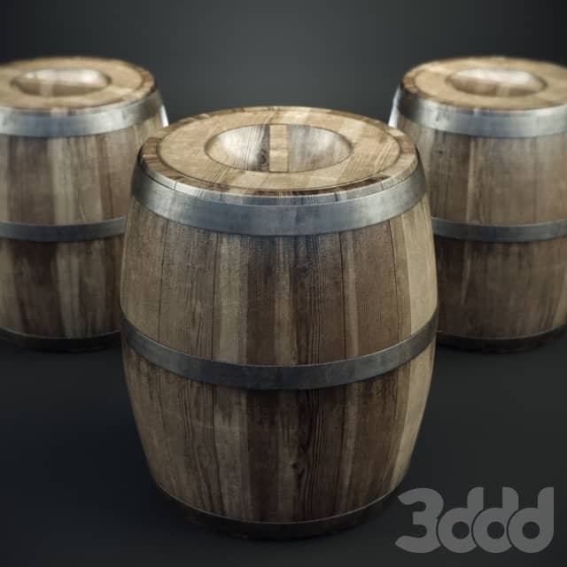 vintage wood barrels