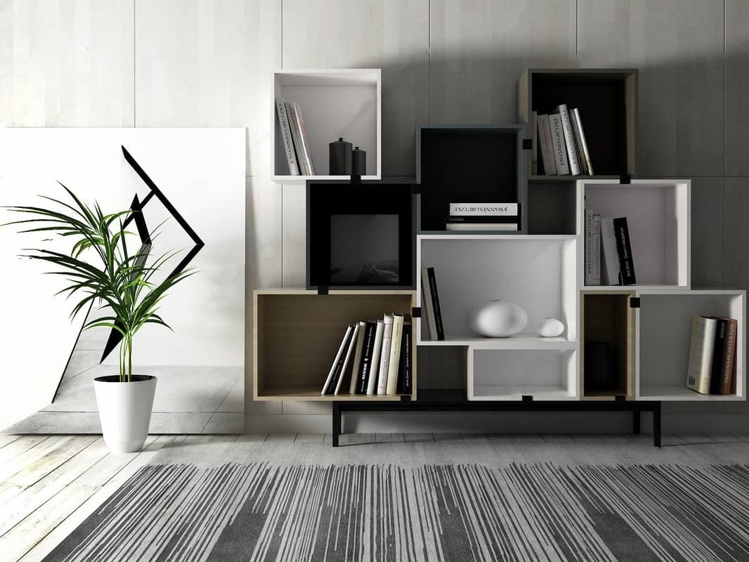 living room bookshelf