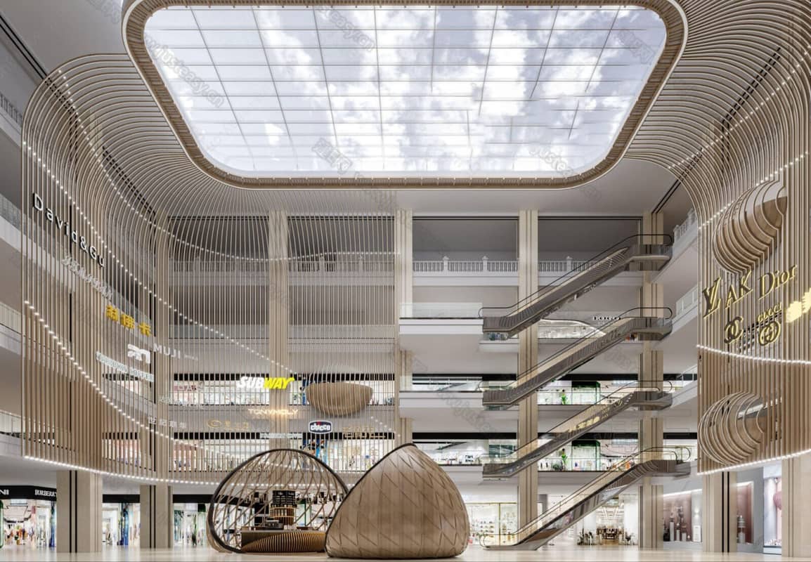 Luxury Shopping Center View