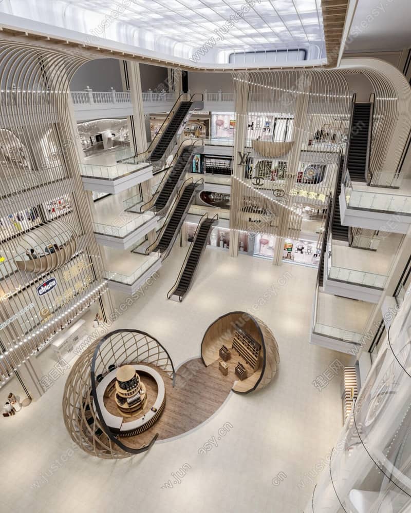 Luxury Shopping Center View