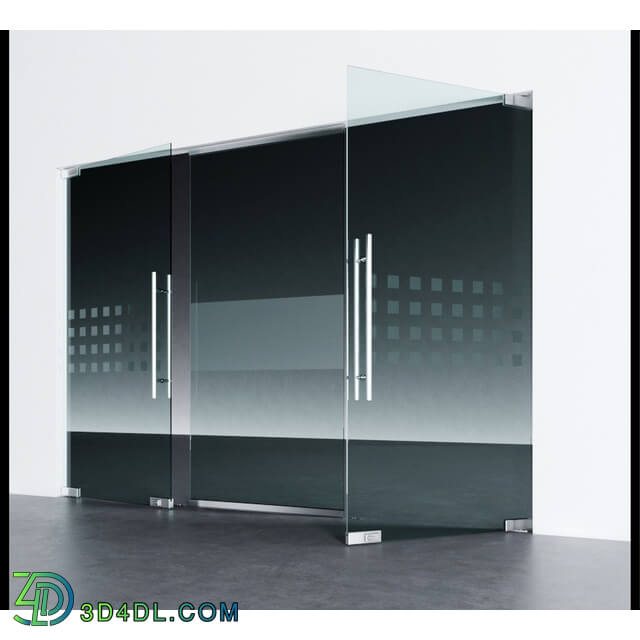 Doors - Swinging pendulum glass doors for office and home 2 _ corona - vray