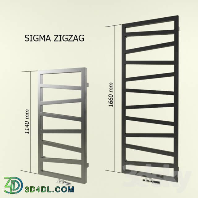 Towel rail - Radiator with thermostatic valve Sigma ZigZag