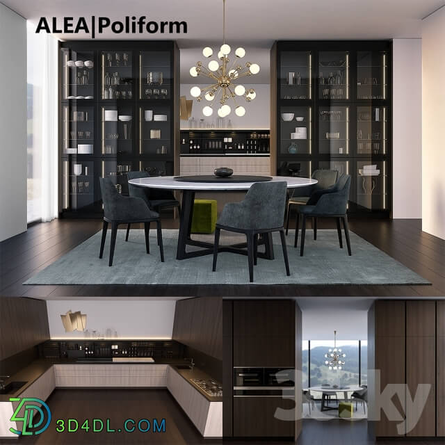 Kitchen - Kitchen Poliform Varenna Alea 2 _vray GGX_ corona PBR_