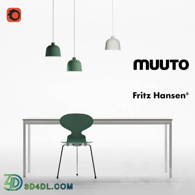 Table _ Chair - Muuto dining set and Fritz Hansen Ant