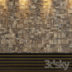 Stone - Wall of shale stone 