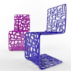 Chair - Chair of the perforated grid with a geometric pattern 