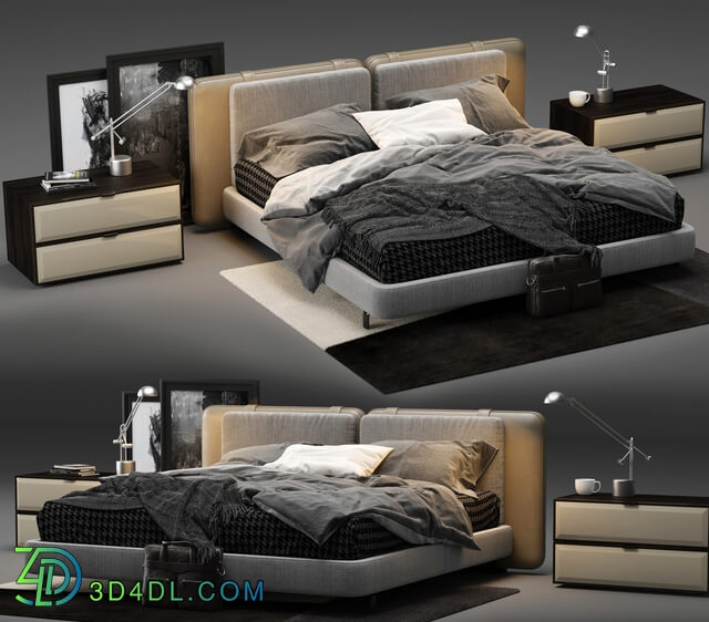 Bed - Minotti Tatlin Soft Bed