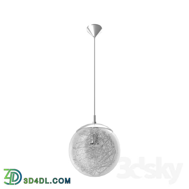 Ceiling light - 93073 Suspension LUBERIO_ 1X60W _E27__ Ø250_ chrome _ glass_ aluminum wire