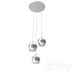 Ceiling light - 95913 Light-emitting diode. suspension CONESSA_ 3х3_3W _GU10__ Ø290_ steel_ chrome _ plastic_ transparent 