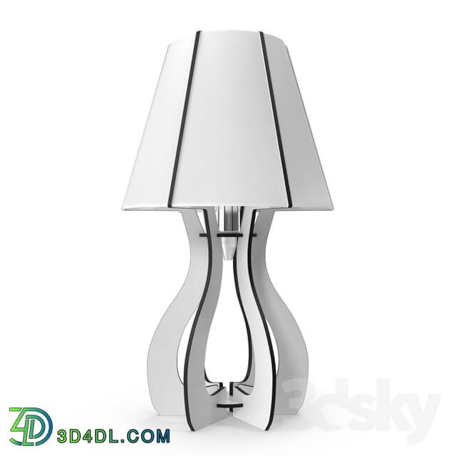 Table lamp - 94947 Table lamp COSSANO_ 1x60W _E27__ Ø225_ H450_ wood_ white _ plastic_ white