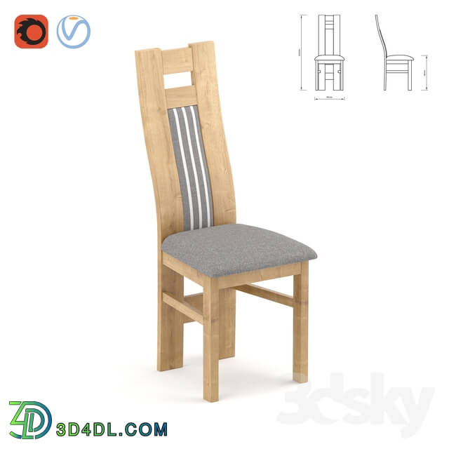 Chair - Wooden upholstered chair Mos